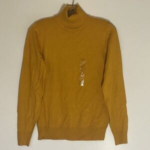 Joseph A Sweater Womens Medium Gold Turtleneck Office Casual Comfortable Preppy